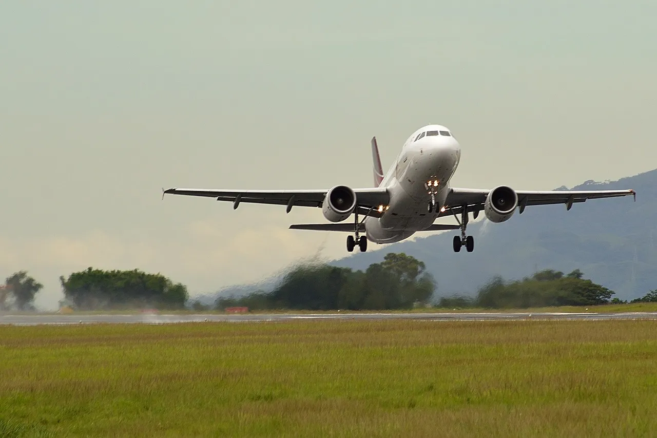 An aircraft in flight