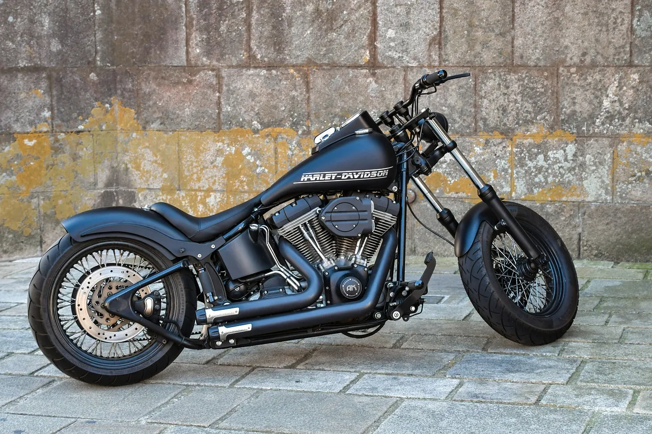 A custom motorcycle with ceramic-coated parts