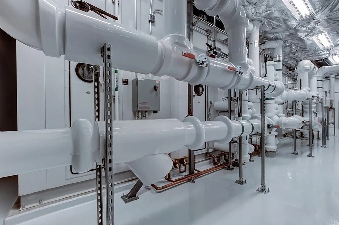 Coated industrial pipework