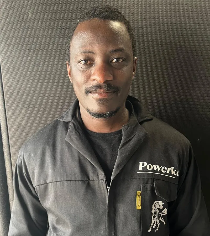 Cefa, a member of the Powerkote Cape workshop team